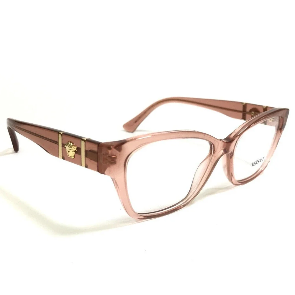 Versace Eyeglasses Frames MOD.3344 5434 Clear Pink Gold Medusa Logos 52-16-140